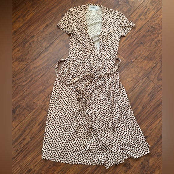 Vintage Diane Von Furstenberg Leopard Midi Jersey Wrap Dress 70s Cotton | 6 - Picture 2 of 7